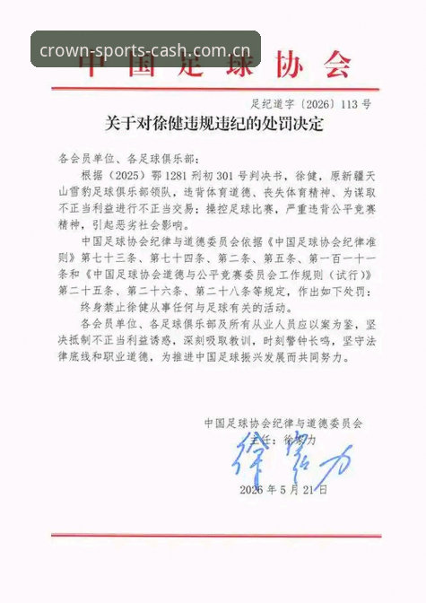 皇冠现金投注体验使用指南 中国足协第三批禁足名单公布,如何影响皇冠现金足球投注平台用户?